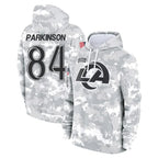 Johmsee LA.Rams #84 Colby Parkinson Player Arctic Camo Salute to Service Hoodies Limited Game Stitched Jerseys