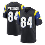 Johmsee LA.Rams #84 Colby Parkinson Player Black Midnight Rivalries Collection Home Game Stitched Jerseys