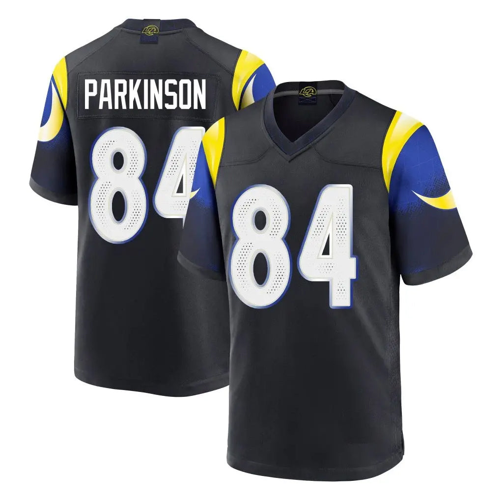 Johmsee LA.Rams #84 Colby Parkinson Player Black Midnight Rivalries Collection Home Game Stitched Jerseys