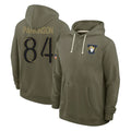 Johmsee LA.Rams #84 Colby Parkinson Player Olive Salute to Service Pullover Hoodies Limited Stitched Jerseys