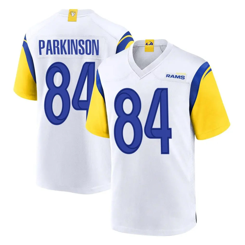 Johmsee LA.Rams #84 Colby Parkinson Player White Home Game Stitched Jerseys