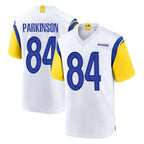 Johmsee LA.Rams #84 Colby Parkinson Player White Home Game Stitched Jerseys
