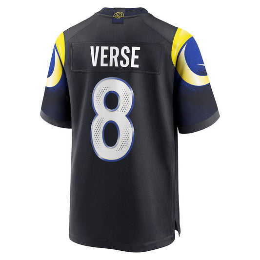 LA.Rams #8 Jared Verse 2025 Rivalries Collection Game Jersey - Midnight Blue Stitched American Football Jerseys