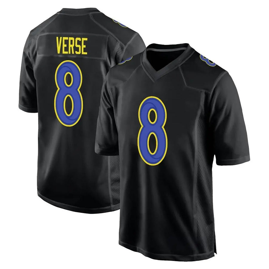 Johmsee LA.Rams #8 Jared Verse Player Black Fashion Game Stitched Jerseys