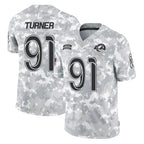 Johmsee LA.Rams #91 Kobie Turner Player Arctic Camo Salute To Service Limited Game Stitched Jerseys