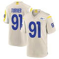 Johmsee LA.Rams #91 Kobie Turner Player Bone Home Game Stitched Jerseys