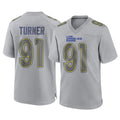 Johmsee LA.Rams #91 Kobie Turner Player Gray Atmosphere Fashion Home Game Stitched Jerseys
