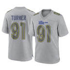 Johmsee LA.Rams #91 Kobie Turner Player Gray Atmosphere Fashion Home Game Stitched Jerseys