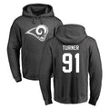 Johmsee LA.Rams #91 Kobie Turner Player Gray Pullover Hoodie Limited Game Stitched Jerseys