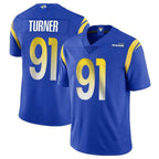 Johmsee LA.Rams #91 Kobie Turner Player Royal Limited Vapor Untouchable Home Game Stitched Jerseys