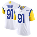 Johmsee LA.Rams #91 Kobie Turner Player White Limited Vapor Untouchable Home Game Stitched Jerseys