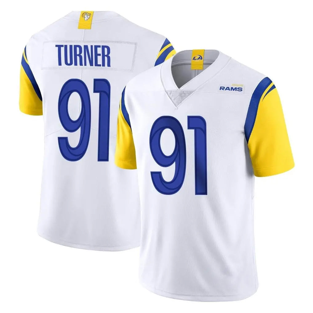 Johmsee LA.Rams #91 Kobie Turner Player White Limited Vapor Untouchable Home Game Stitched Jerseys