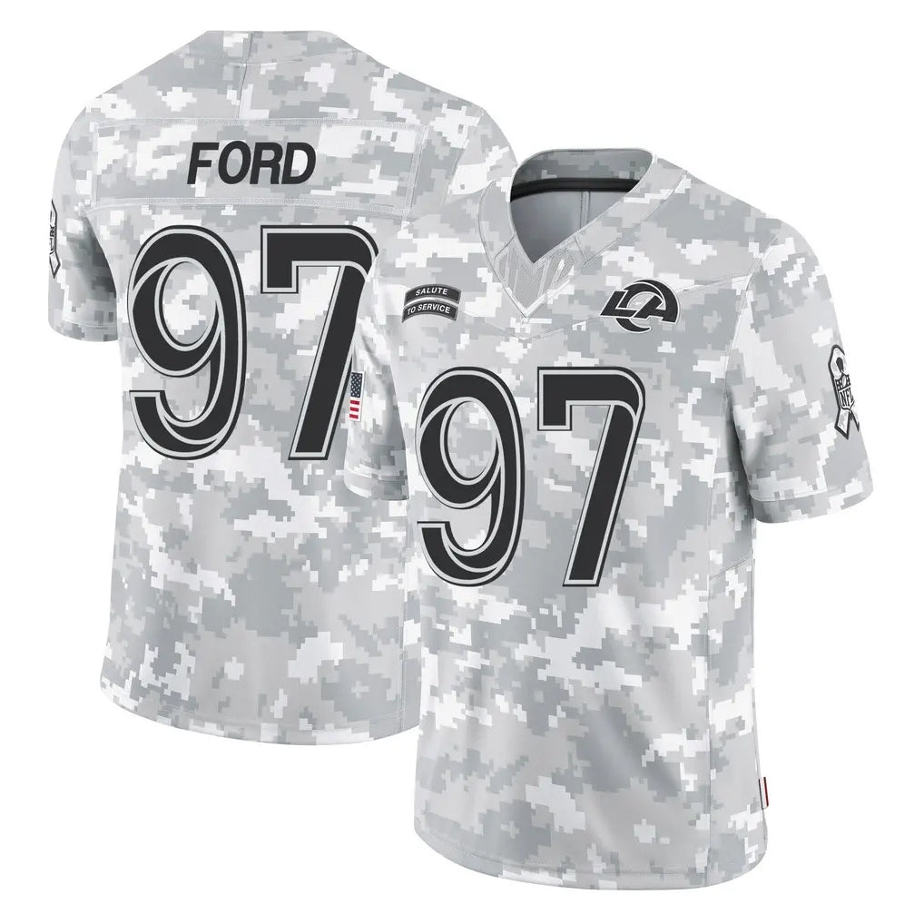 Johmsee LA.Rams #97 Poona Ford Player Arctic Camo Salute To Service Limited Game Stitched Jerseys