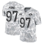 Johmsee LA.Rams #97 Poona Ford Player Arctic Camo Salute To Service Limited Game Stitched Jerseys