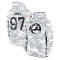Johmsee LA.Rams #97 Poona Ford Player Arctic Camo Salute to Service Hoodies Limited Game Stitched Jerseys