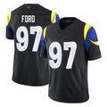 Johmsee LA.Rams #97 Poona Ford Player Black Midnight Rivalries Collection Limited Home Game Stitched Jerseys