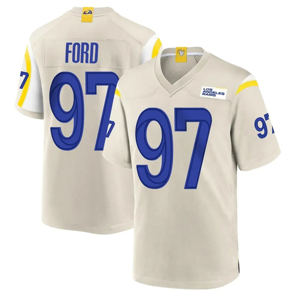 Johmsee LA.Rams #97 Poona Ford Player Bone Home Game Stitched Jerseys