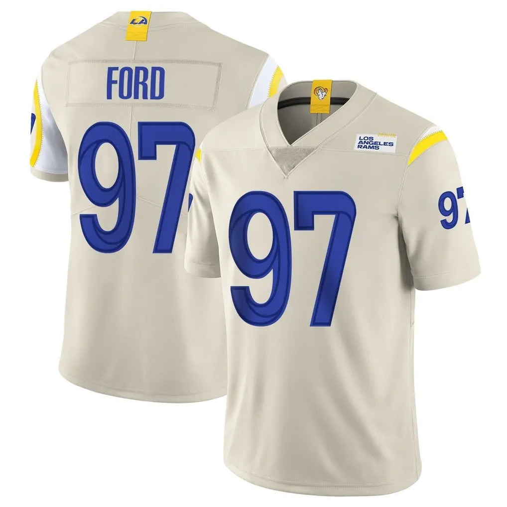 Johmsee LA.Rams #97 Poona Ford Player Bone Limited Vapor Home Game Stitched Jerseys