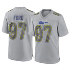 Johmsee LA.Rams #97 Poona Ford Player Gray Atmosphere Fashion Home Game Stitched Jerseys