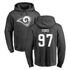 Johmsee LA.Rams #97 Poona Ford Player Gray Pullover Hoodie Limited Game Stitched Jerseys