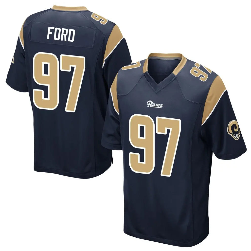 Johmsee LA.Rams #97 Poona Ford Player Navy Home Game Stitched Jerseys