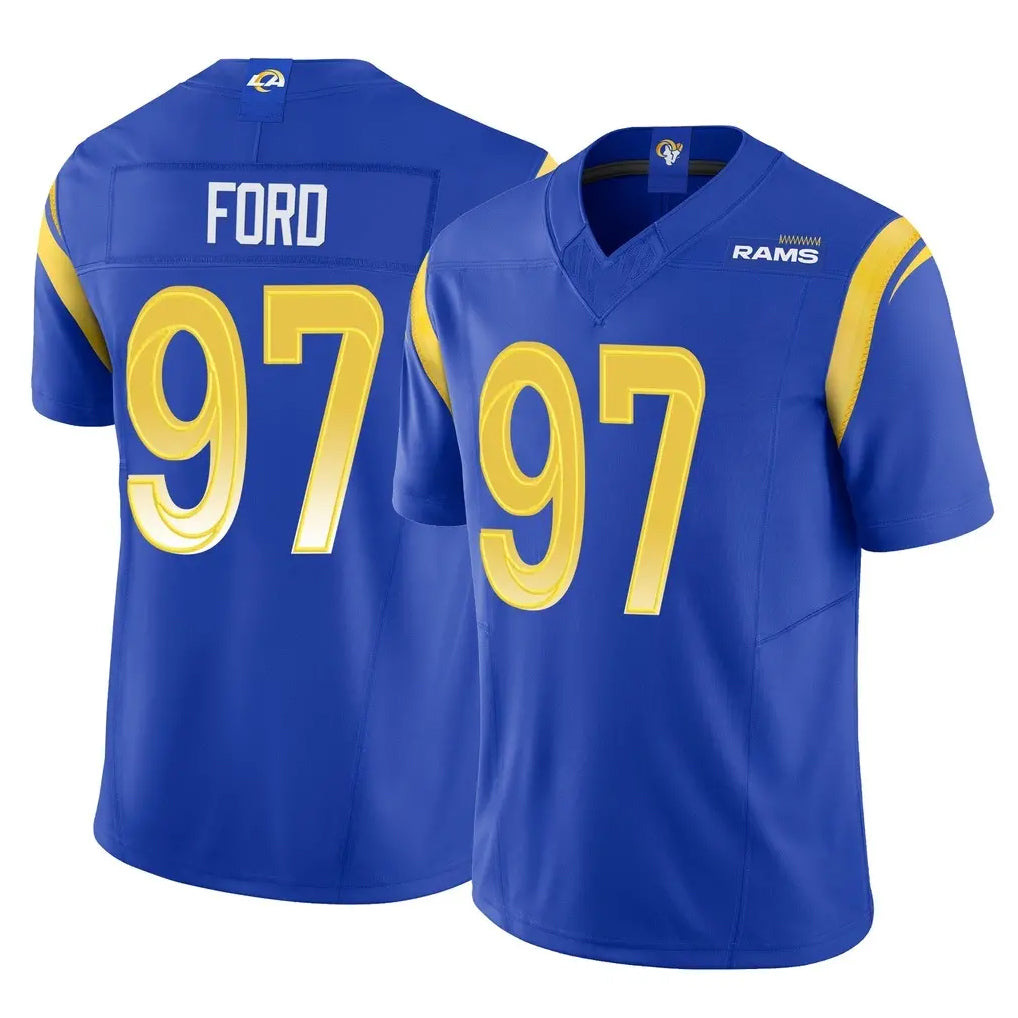 Johmsee LA.Rams #97 Poona Ford Player Royal Limited Vapor F.U.S.E. Home Game Stitched Jerseys