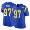 Johmsee LA.Rams #97 Poona Ford Player Royal Limited Vapor F.U.S.E. Home Game Stitched Jerseys