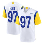 Johmsee LA.Rams #97 Poona Ford Player White Home Game Stitched Jerseys