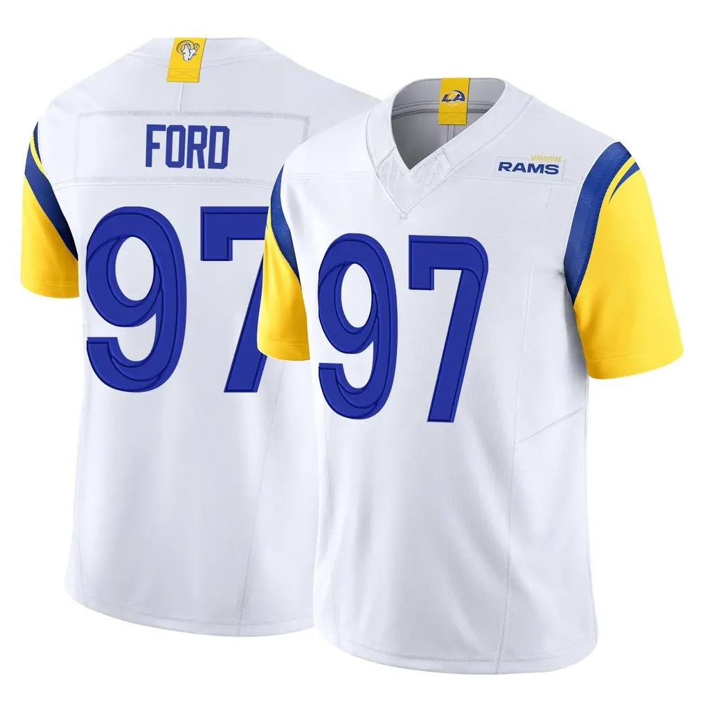 Johmsee LA.Rams #97 Poona Ford Player White Limited Vapor F.U.S.E. Home Game Stitched Jerseys