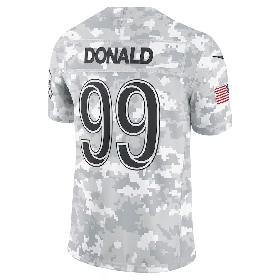 Johmsee LA.Rams #99 Aaron Donald Arctic Camo 2024 Salute to Service Retired Player Limited Jersey Stitched Jerseys