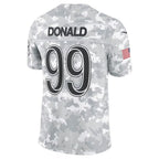 Johmsee LA.Rams #99 Aaron Donald Arctic Camo 2024 Salute to Service Retired Player Limited Jersey Stitched Jerseys