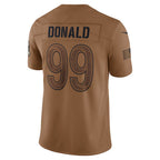Johmsee LA.Rams #99 Aaron Donald Brown Salute To Service Limited Jersey Stitched Jerseys
