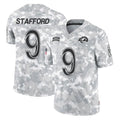 Johmsee LA.Rams #9 Matthew Stafford Player Arctic Camo Salute To Service Limited Game Stitched Jerseys
