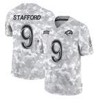 Johmsee LA.Rams #9 Matthew Stafford Player Arctic Camo Salute To Service Limited Game Stitched Jerseys