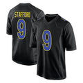 Johmsee LA.Rams #9 Matthew Stafford Player Black Fashion Limited Home Game Stitched Jerseys
