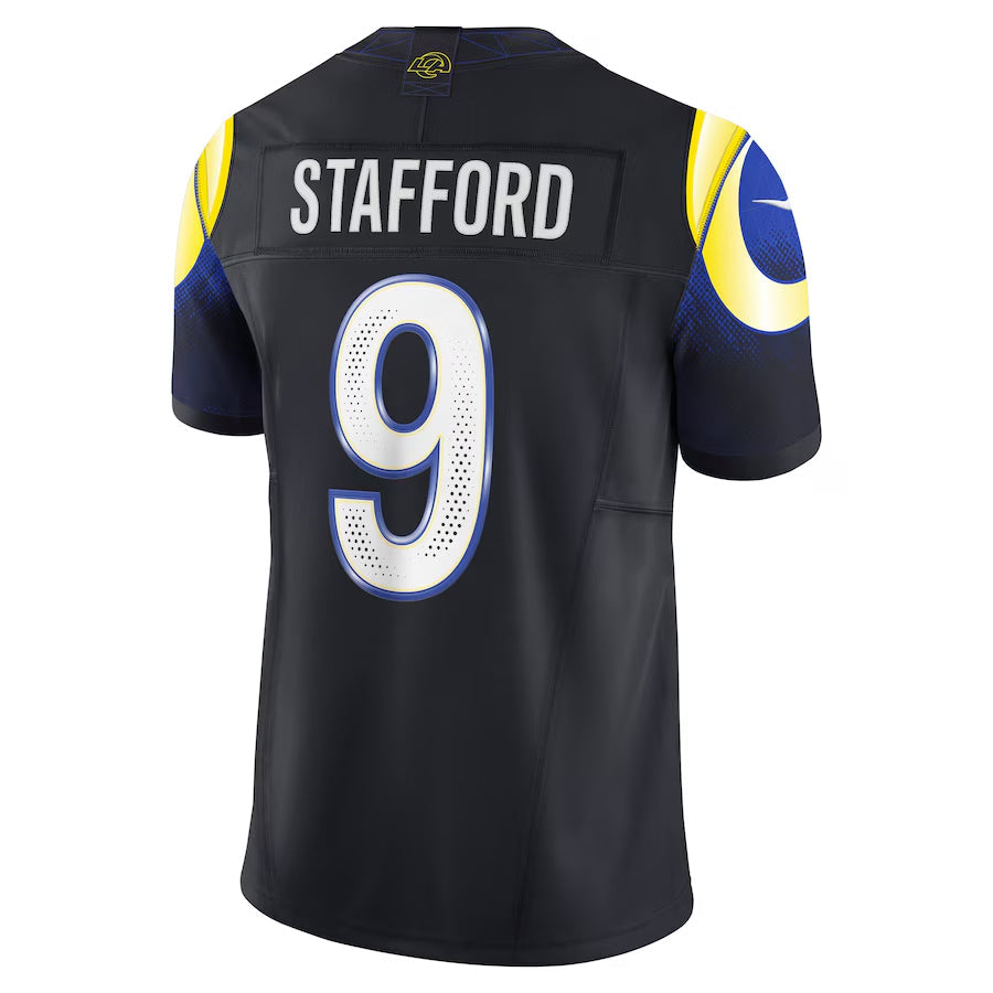 Johmsee LA.Rams #9 Matthew Stafford Player Midnight Blue Rivalries Collection Vapor Limited Stitched Jerseys