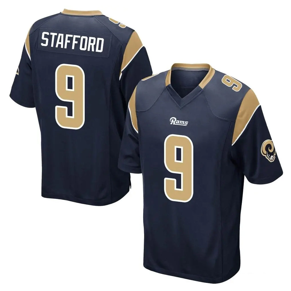 Johmsee LA.Rams #9 Matthew Stafford Player Navy Home Game Stitched Jerseys