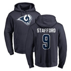 Johmsee LA.Rams #9 Matthew Stafford Player Navy Pullover Hoodie Limited Game Stitched Jerseys