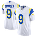 Johmsee LA.Rams #9 Matthew Stafford Player White Rivalries Vapor Limited Home Game Stitched Jerseys