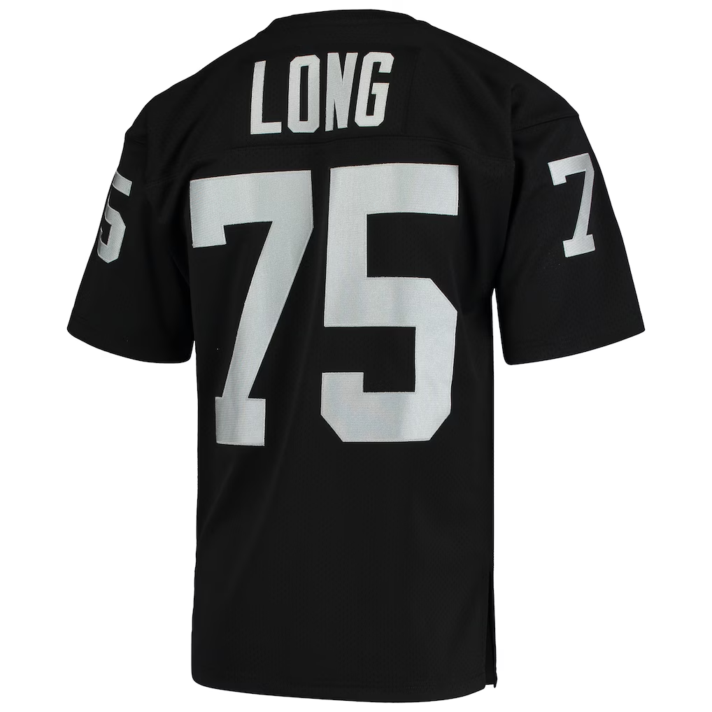 Johmsee LV.Raiders 1983 #75 Howie Long Mitchell & Ness Black Authentic Throwback Retired Player Stitched Puhic Jersey