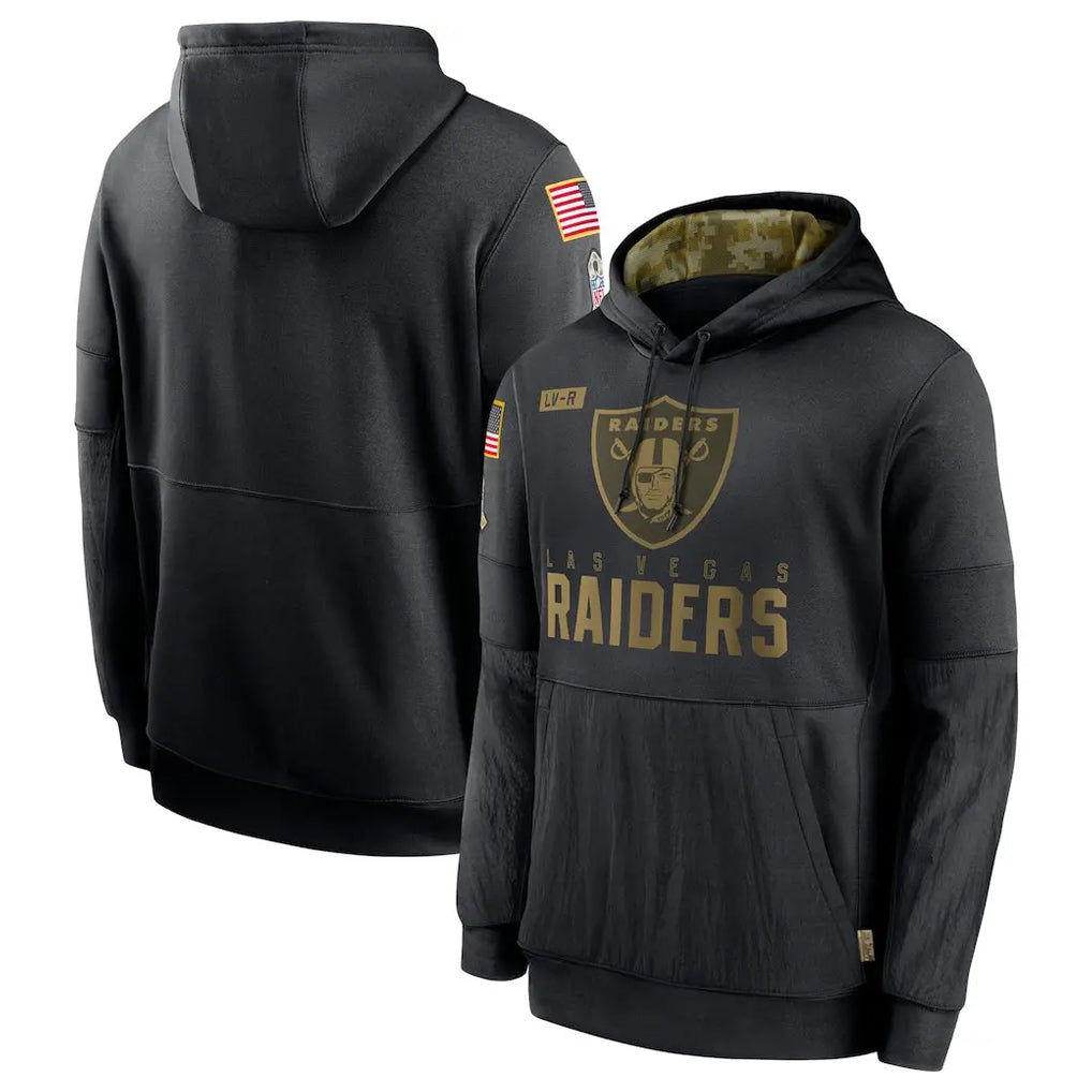 Johmsee LV.Raiders Black Salute to Service Hoodies Limited Game Blank Player Stitched Jerseys