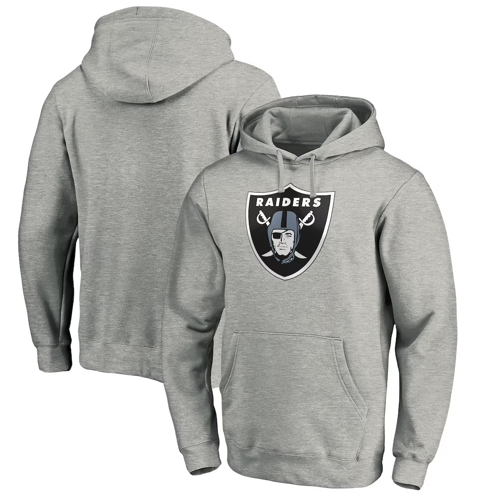 Johmsee LV.Raiders Gray LOGO Pullover Hoodies Home Game Blank Player Stitched Jerseys