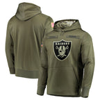 Johmsee LV.Raiders Olive Salute to Service Pullover Hoodies Home Game Blank Player Stitched Jerseys