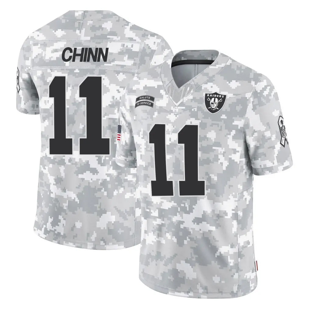 Johmsee LV.Raiders #11 Jeremy Chinn Player Arctic Camo Salute To Service Limited Game Stitched Jerseys