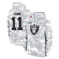 Johmsee LV.Raiders #11 Jeremy Chinn Player Arctic Camo Salute to Service Hoodies Limited Game Stitched Jerseys