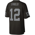 Johmsee LV.Raiders #12 Ken Stabler Mitchell & Ness Black Legacy Replica Jersey