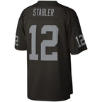 Johmsee LV.Raiders #12 Ken Stabler Mitchell & Ness Black Legacy Replica Jersey