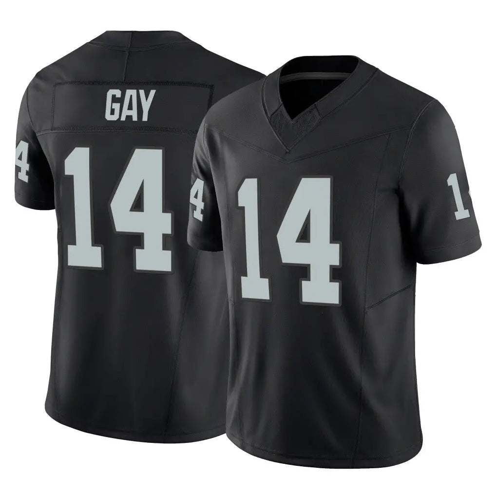 Johmsee LV.Raiders #14 Matt Gay Player Black Limited Vapor F.U.S.E. Home Game Stitched Jerseys