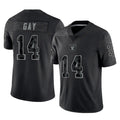 Johmsee LV.Raiders #14 Matt Gay Player Black Reflective Limited Game Stitched Jerseys