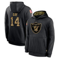 Johmsee LV.Raiders #14 Matt Gay Player Black Salute to Service Hoodies Limited Game Stitched Jerseys